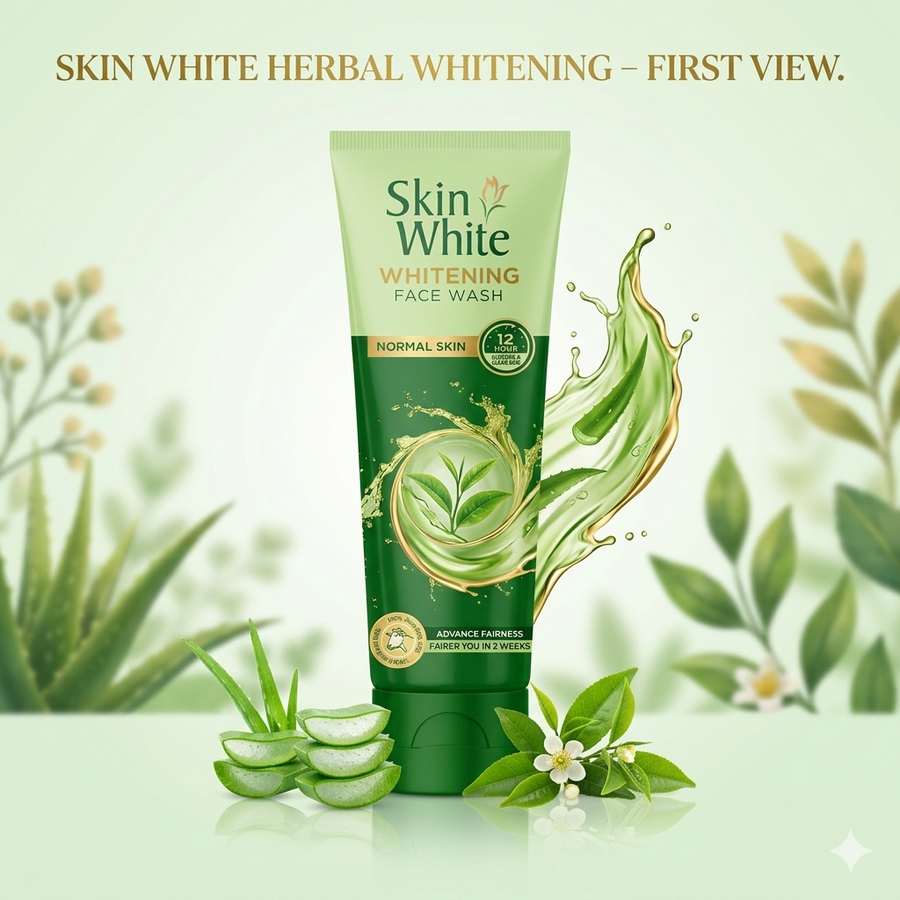 Skin White Herbal Whitening Face Wash 100ml (Rs. 215) – Natural Fairness & Aloe Vera Extract