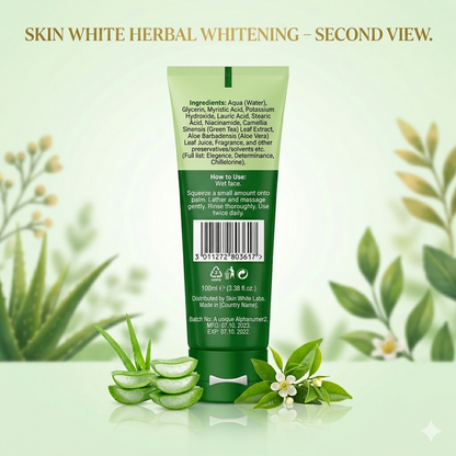 Skin White Herbal Whitening Face Wash 100ml (Rs. 215) – Natural Fairness & Aloe Vera Extract