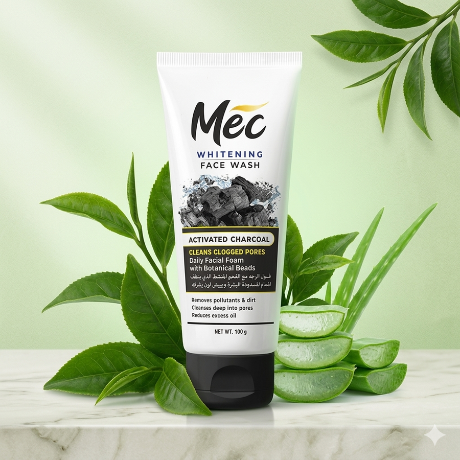 Mec Whitening Charcoal Face Wash 100g (Rs. 399) – Activated Charcoal Deep Pore Cleansing Foam  SEO Meta Description: