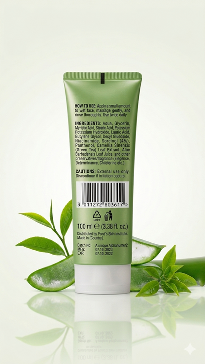 Pond's Herbal Clarity Bright Miracle Facial Foam 100g (Rs. 649) – Niasorcinol Face Wash Green Edition