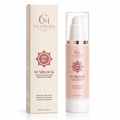 Glamora Daily Defense Sunscreen SPF 50 PA+++ – Lightweight & Non-Greasy (50ml)