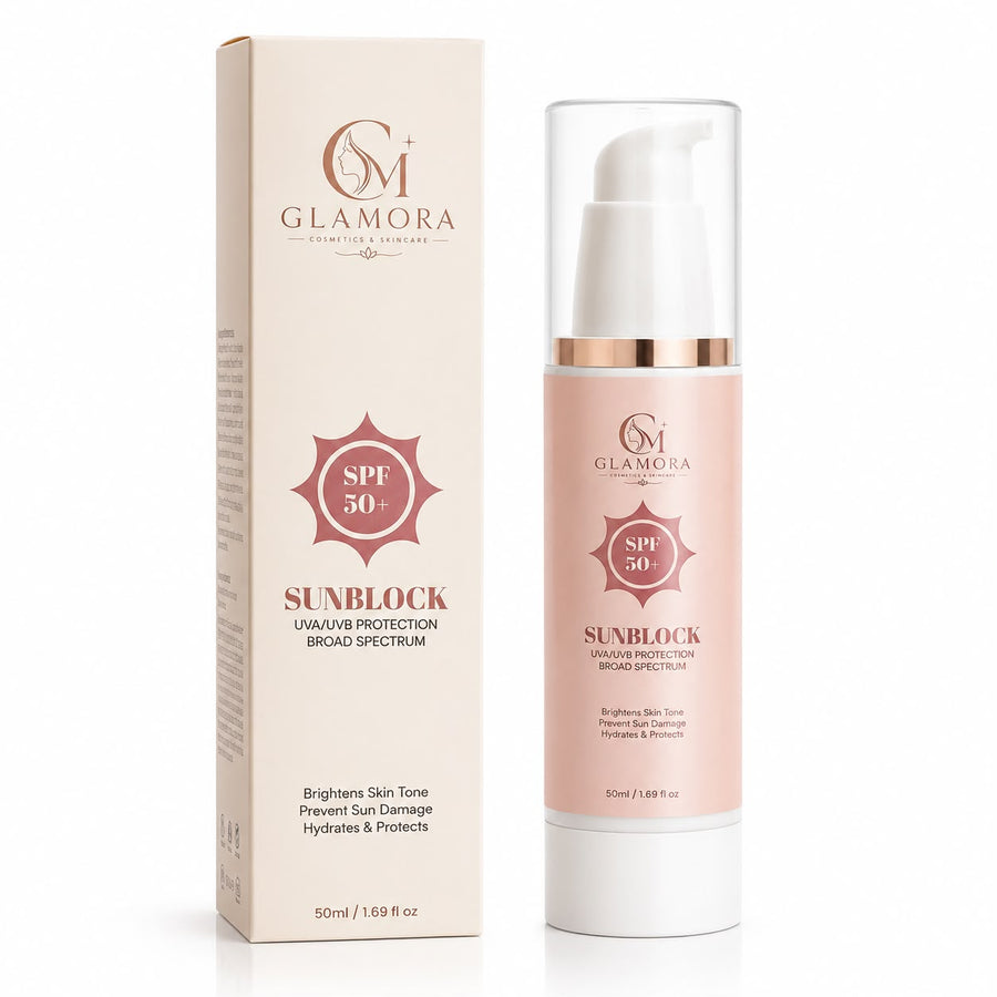 Glamora Daily Defense Sunscreen SPF 50 PA+++ – Lightweight & Non-Greasy (50ml)